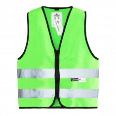 Detská reflexná vesta na zips - zelená